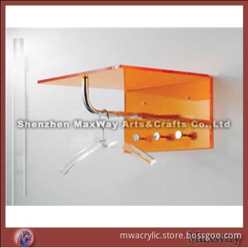 Orange Square High Grade Wall Mounted Acrylic Tray